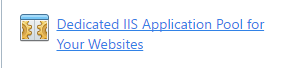 dedicated iis application pool