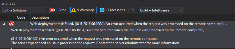deployment error