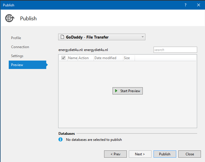 publish to GoDaddy